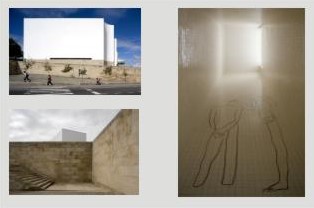 Figura 10. Diferentes materiais e seus efeitos no espaço externo e interno do conjunto.  Fotos: Fernando Guerra/Casa da Arquitectura