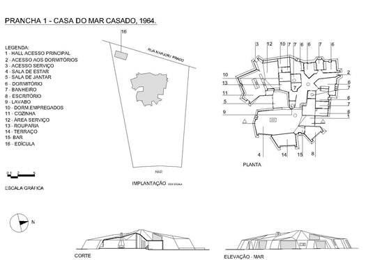 Figura 5 Casa do Mar Casado, desenho em cad.  Fonte: Edite GR Carranza