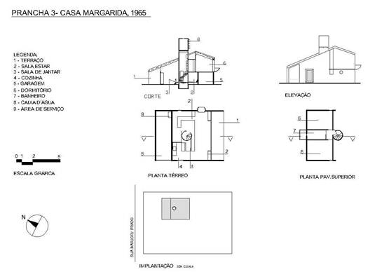 Figura 8 Figura 9 - Casa do Margarida, desenho em cad.  Fonte: Edite GR Carranza