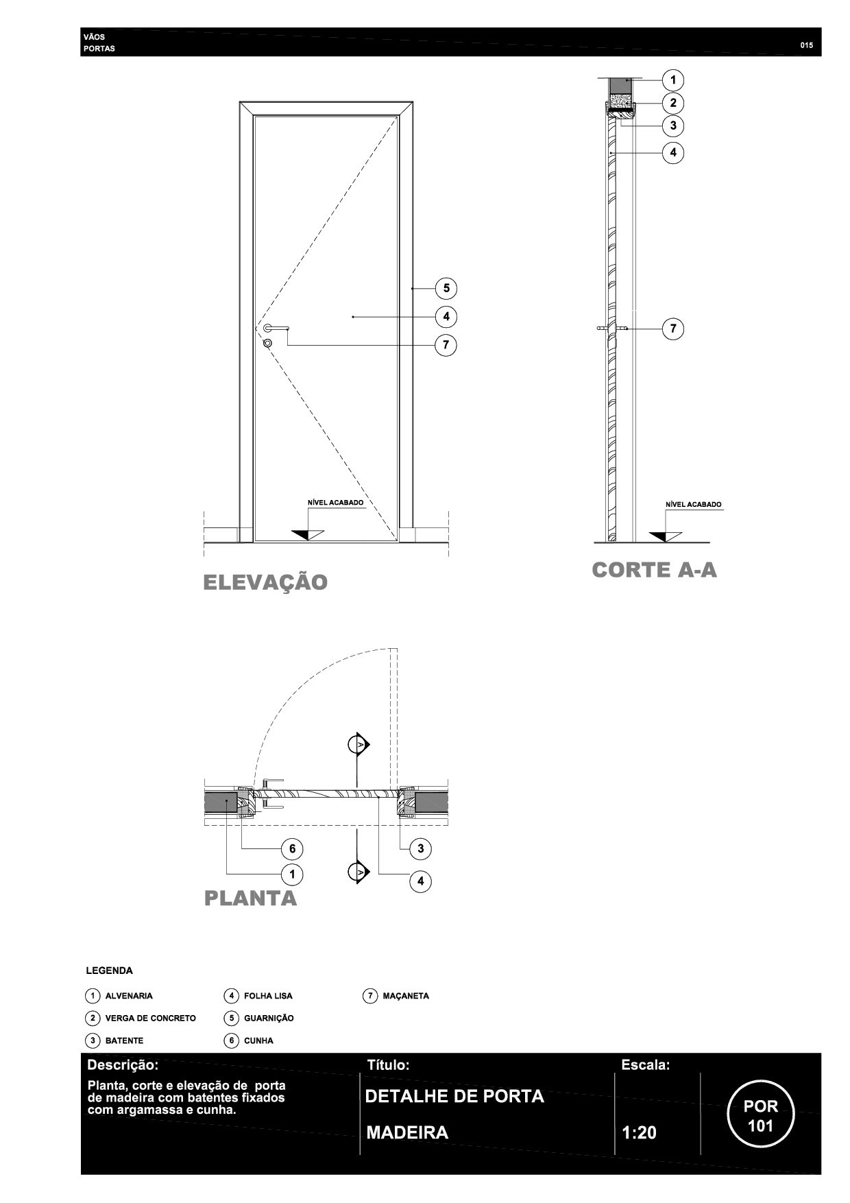 015 POR 101 Porta de madeira lisa R6