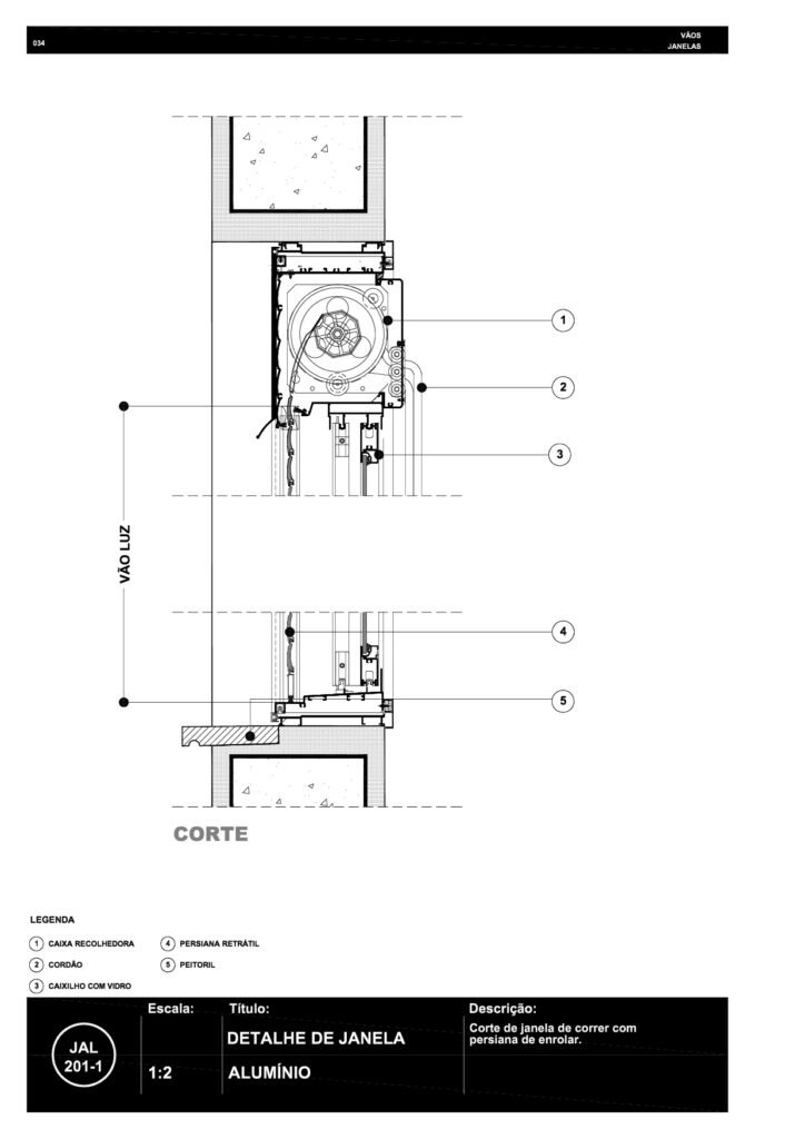 034 JAL 201-1 Janela de alumínio com persiana R6