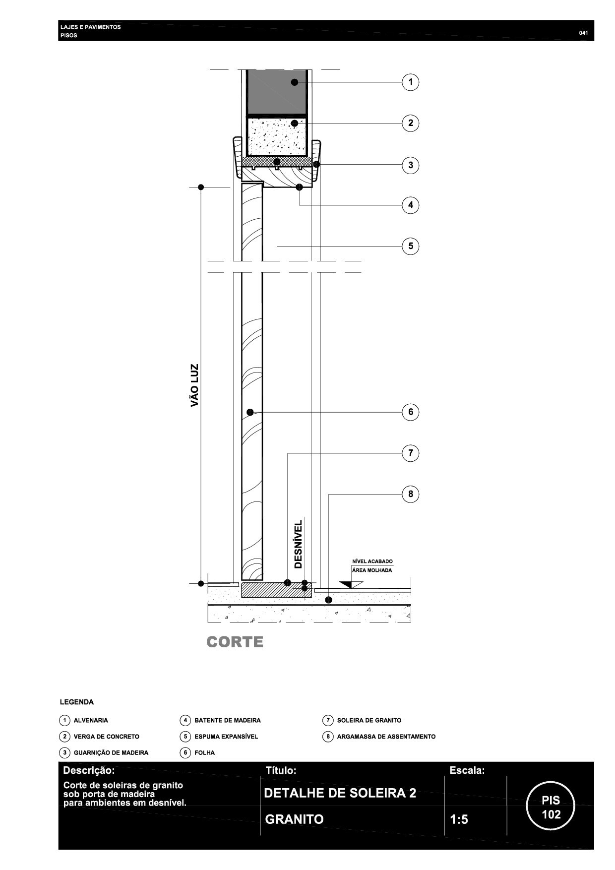 041 PIS 102 Soleira área molhada R6