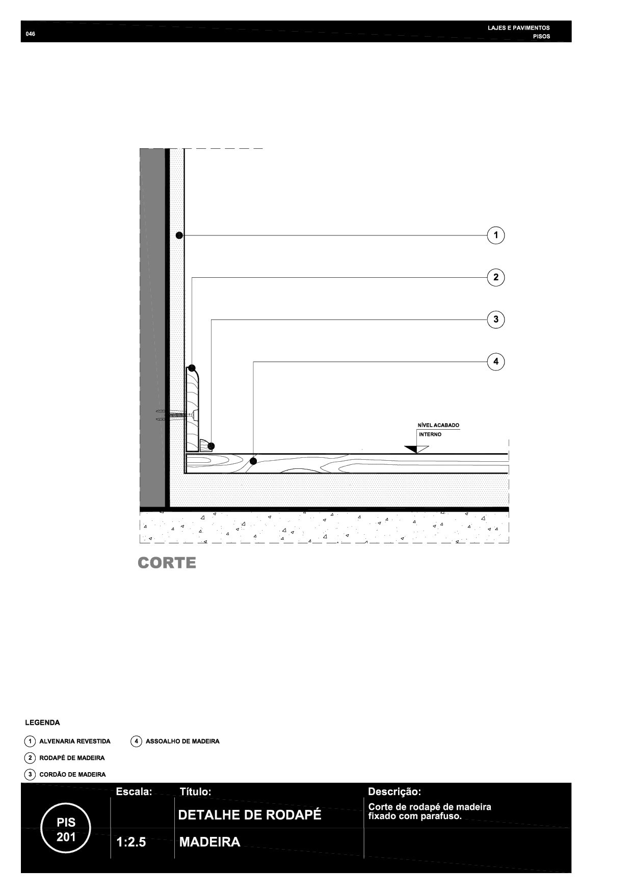 046 PIS 201 Rodapé de madeira R6