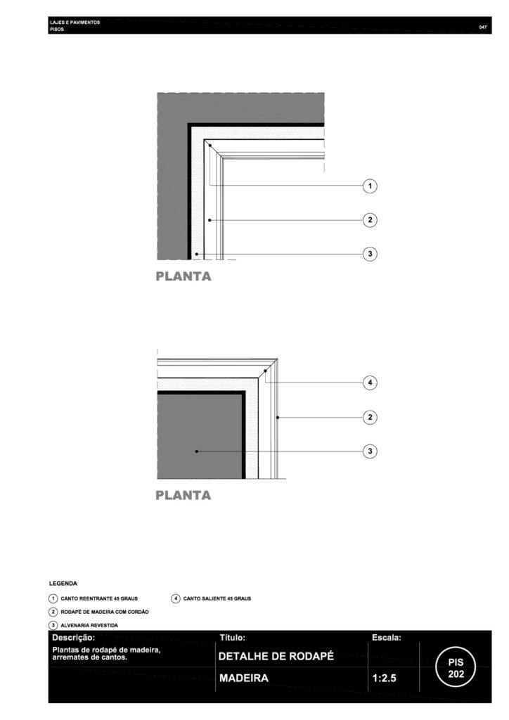 047 PIS 202 Rodapé de madeira - cantos R6