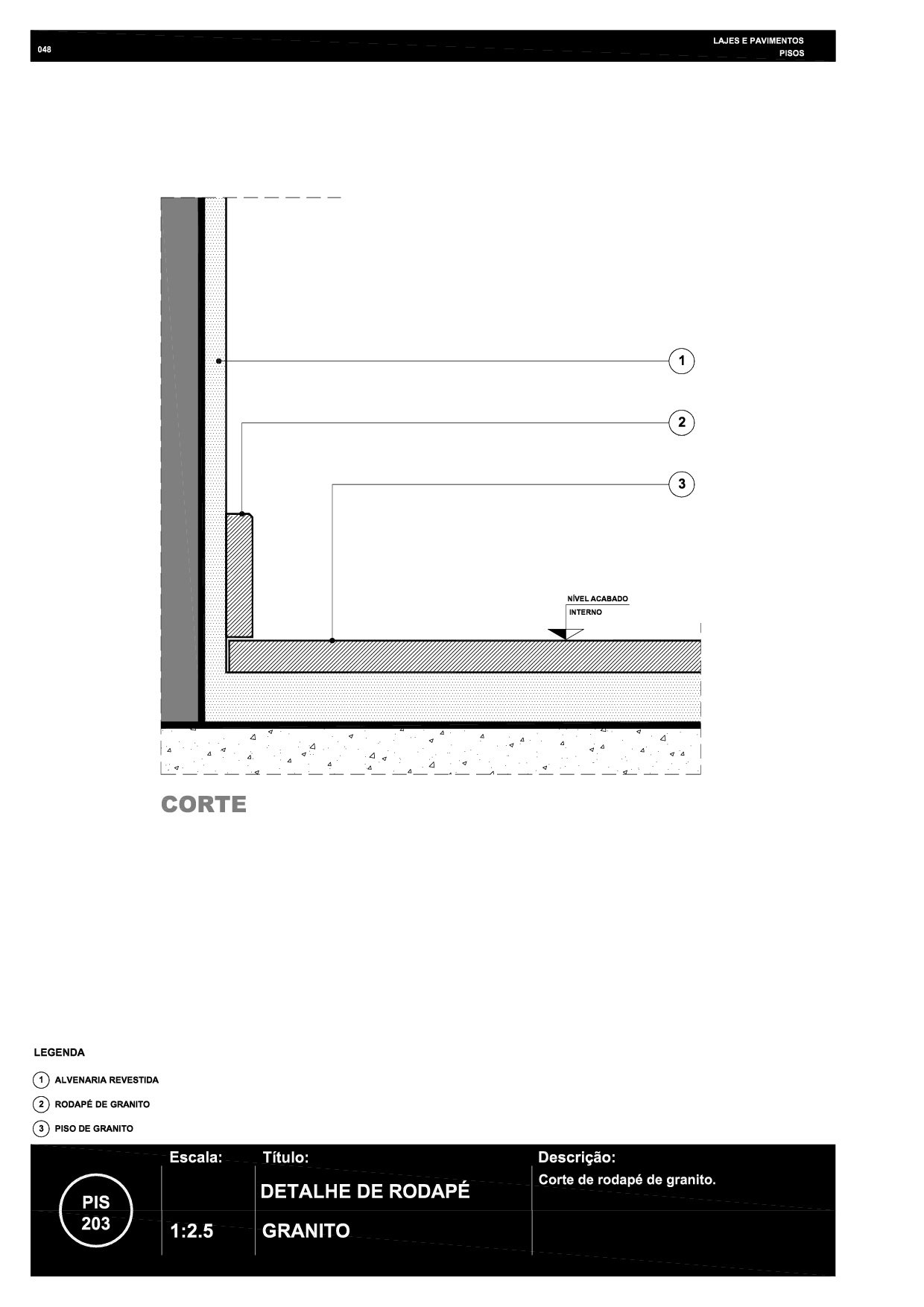 048 PIS 203 Rodapé de granito R6