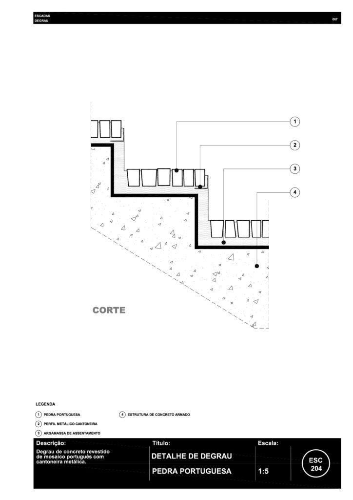067 ESC 204 Degrau de mosaico português R6