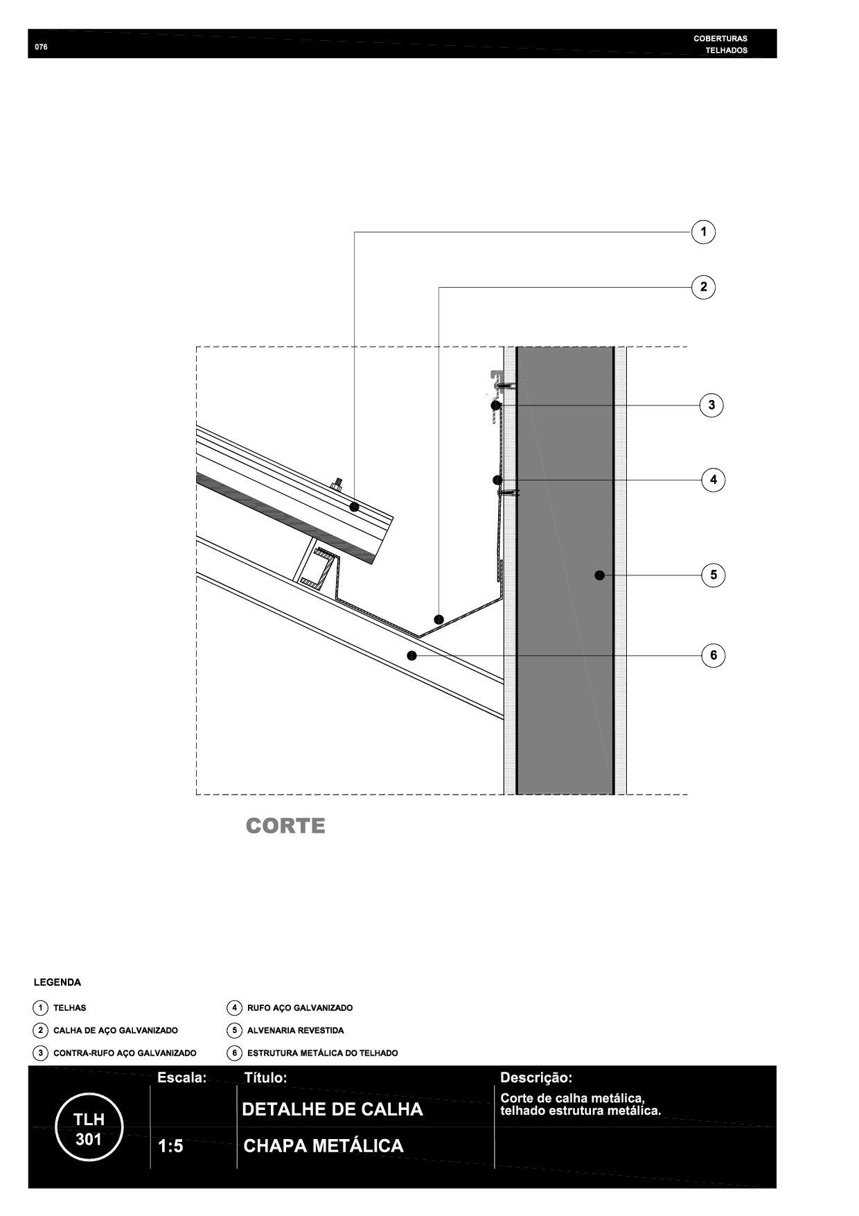 076 TLH 301 Calha metálica R6