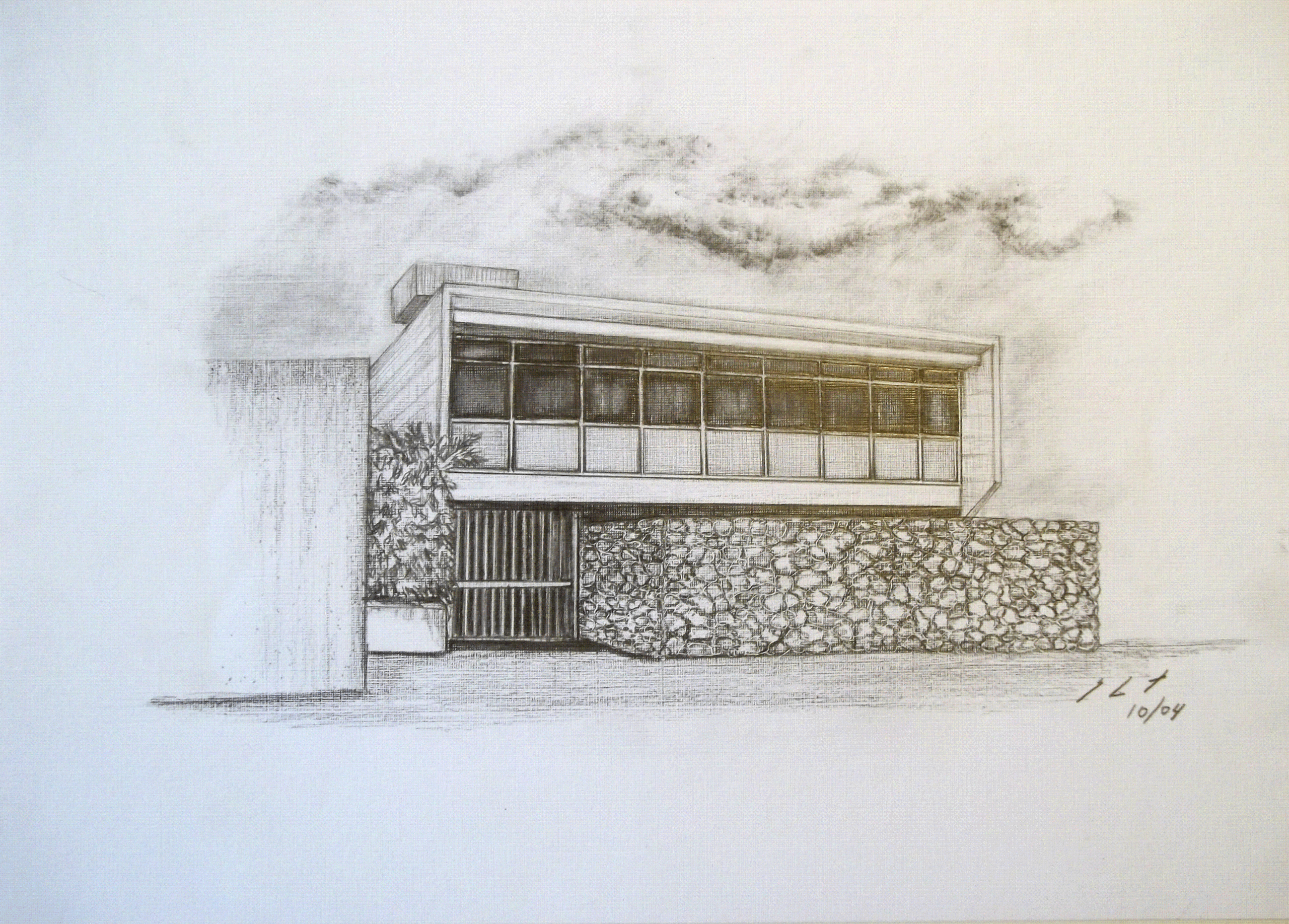 Casa Bitencourt, Técnica Grafite s/papel tela, dimensões 297x210mm, 2004