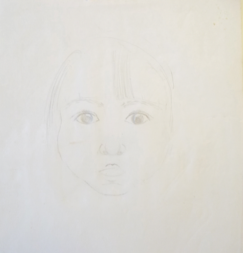 Retrato de Priscila, Série Retratos, Técnica Grafite s/papel sulfite, dimensões 297x210mm, 1982.